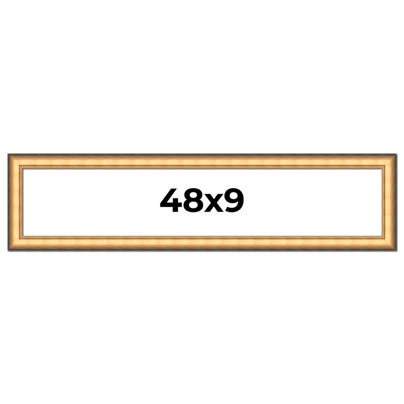 48x9 Frame Gold Plein Aire Solid Wood Picture Frame Width 2 Inches |