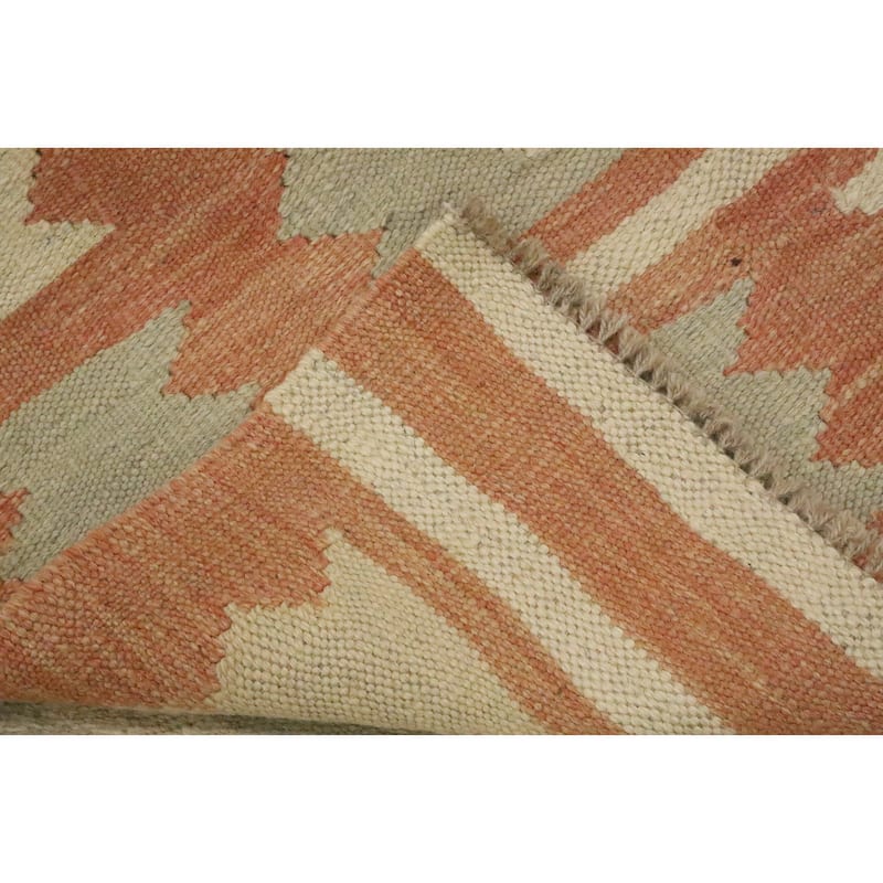 Hand Woven Oriental 100% Wool Carpet Southwestern Tribal Green Kilim Area Rug - 5' 3'' X 3' 0''