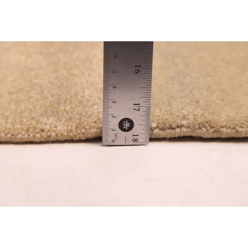 ECARPETGALLERY Hand-knotted Pak Finest Gabbeh Light Khaki Wool Rug - 4'11 x 6'11