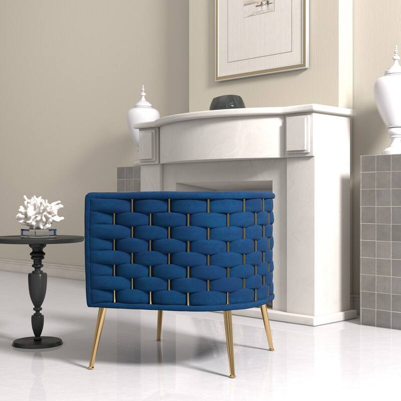 SEYNAR Mid-Century Modern Velvet Round Accent Chair for Living Room