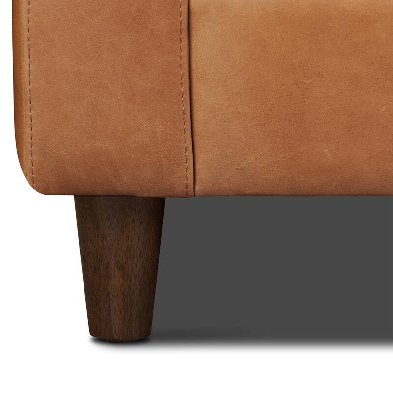 Poly & Bark Harper 113.5" Pull-Out Sleeper Sectional with Storage in Cognac Tan