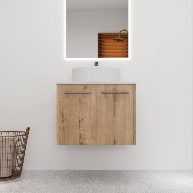 Bathroom Vanity With Sink In 24/30 Inch, Floating Bathroom Vanity With Soft Close Door