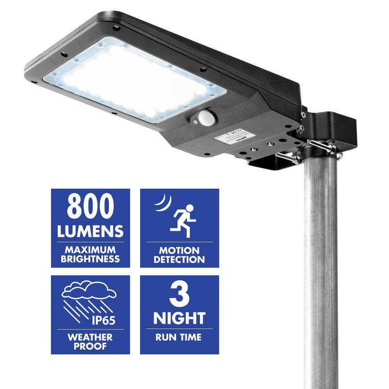 Wagan 800 Lumens Solar Powered Street Light (Head Only) - BLACK