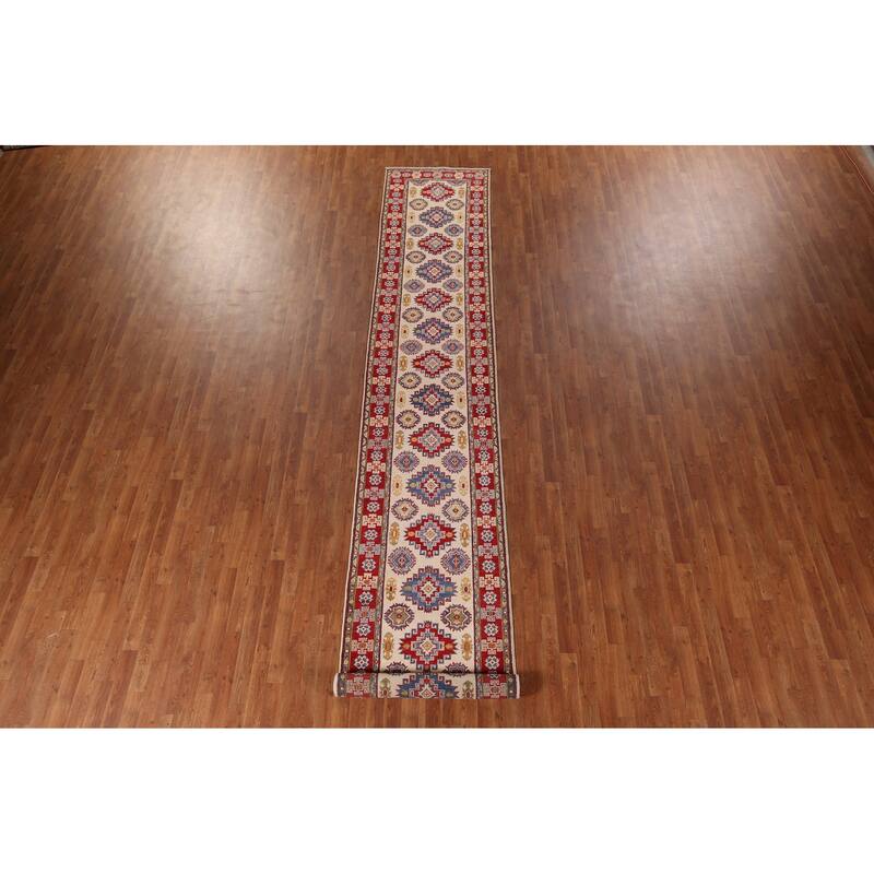 Kazak Runner Rug Handmade Wool Carpet - 2'10" x 16'3"