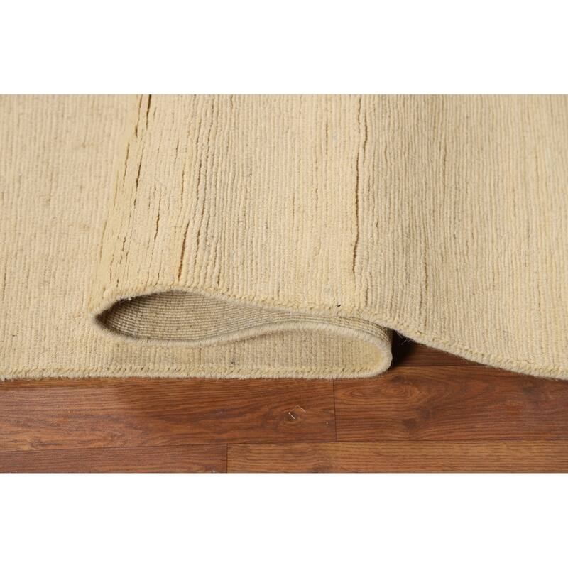 Modern Gabbeh Oriental Rug Beige Handmade Wool Carpet - 4'9"x 6'5"