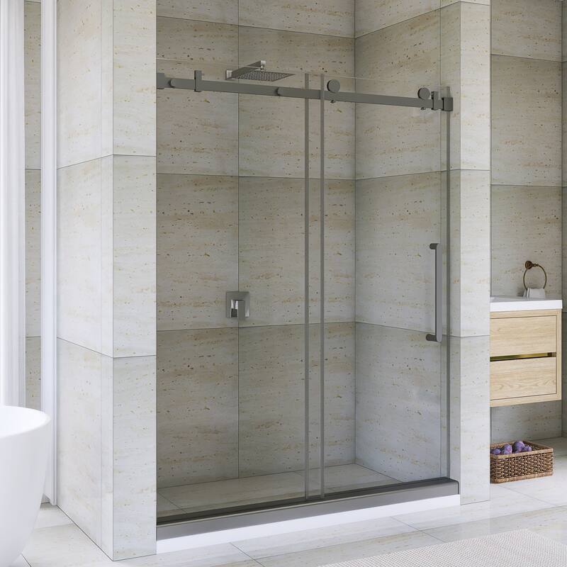 60" x 76" Sliding Frameless Shower Door - 60'' x 0.38'' x 76''