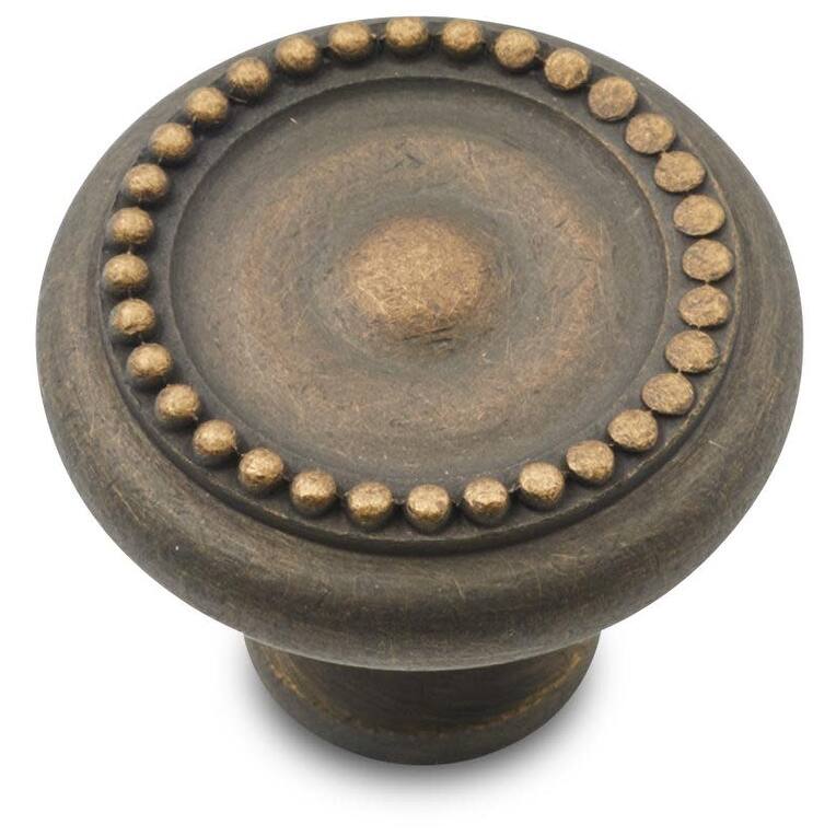 RK International CK 2222 Beaded 1-1/4" Round Solid Metal Traditional - Antique English