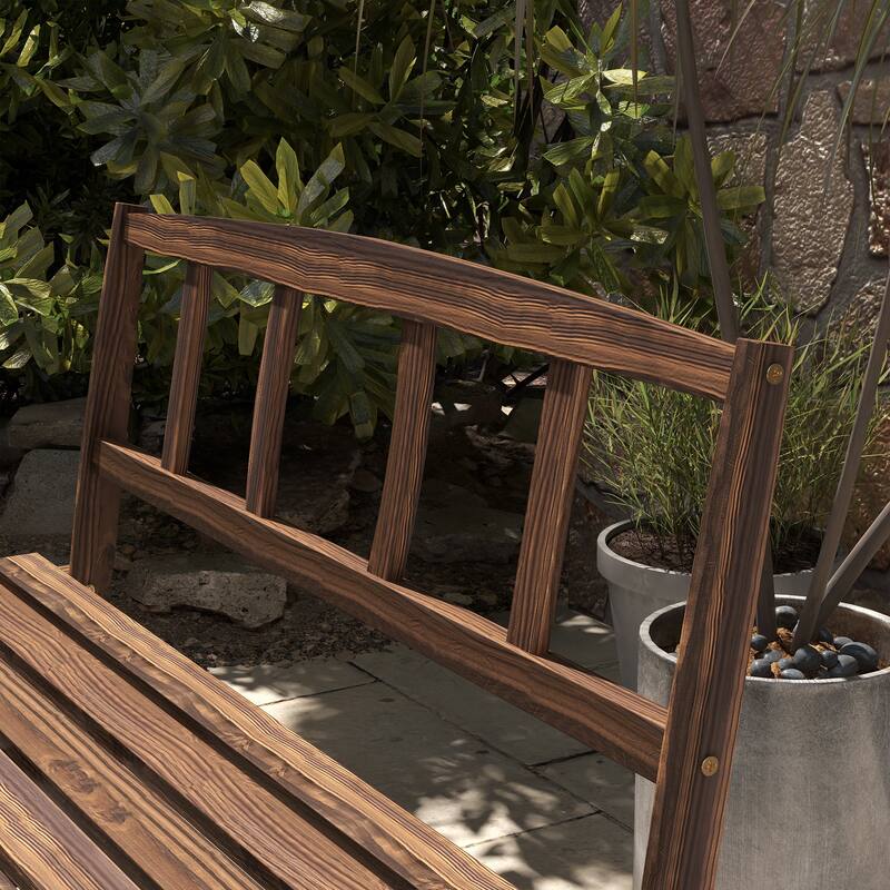 Outsunny Outdoor Table and Chairs for 4 People, Wooden Patio Table and Chairs 3 Pieces All Weather Furniture Set