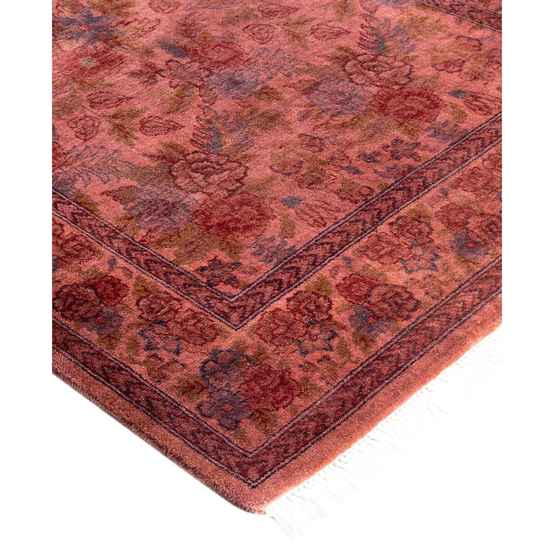 Overdyed One-of-a-Kind Hand-Knotted Area Rug - Pink - 2' 7" x 10' 2"