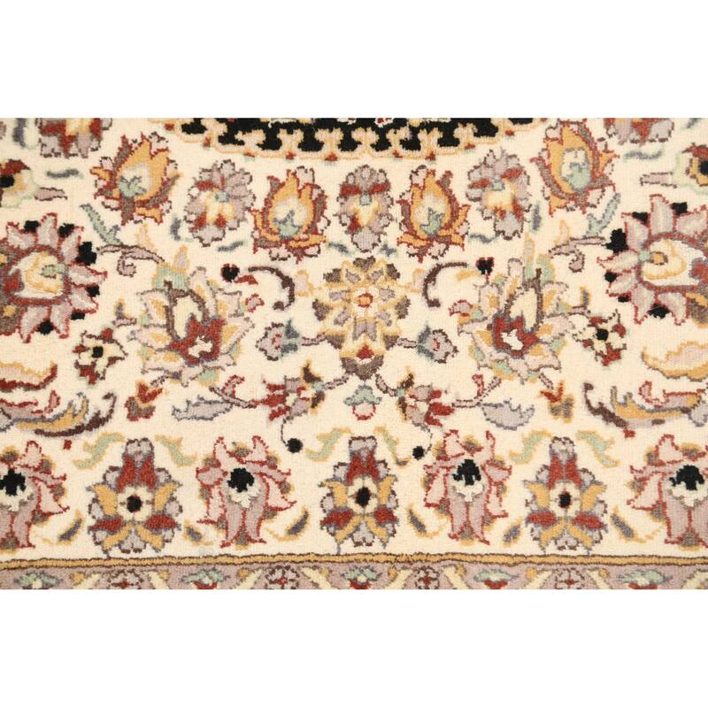 Wool/ Silk Vegetable Dye Floral Oriental Tabriz Area Rug Hand-knotted - 4'0" x 6'2"