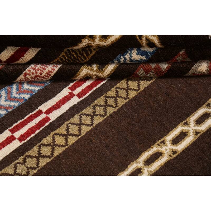 Brown Moharramat Oriental Home Decor Area Rug Hand-knotted Wool Carpet - 3'9" x 5'0"