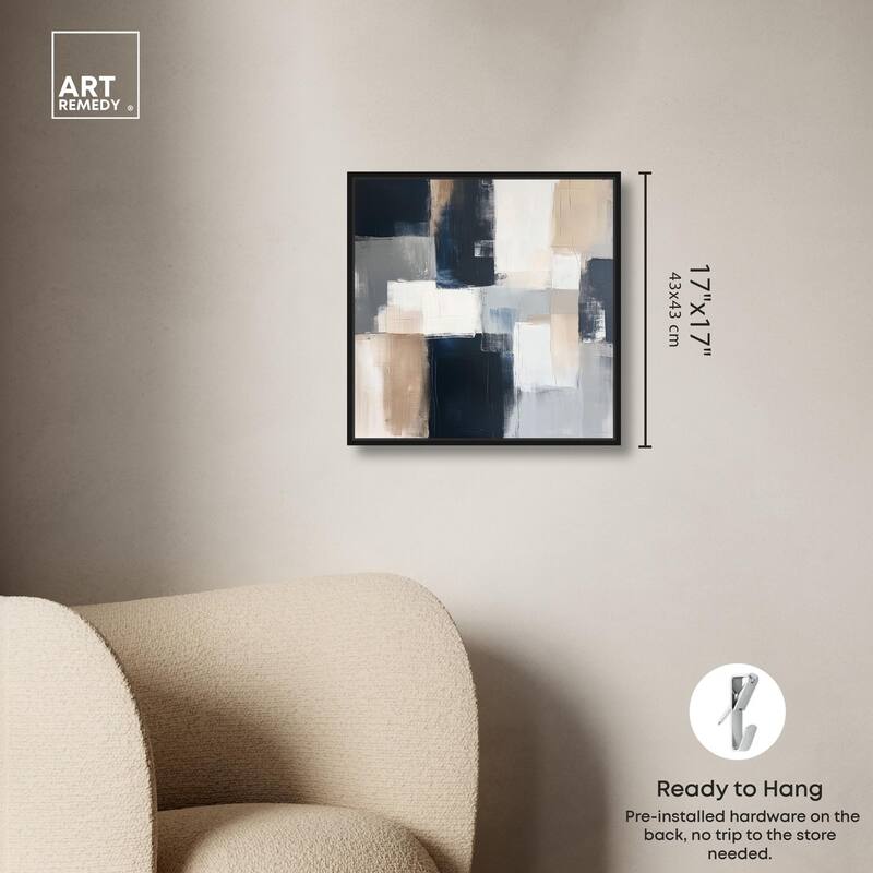 Blue and Tan Abstraction I Canvas by Art Remedy