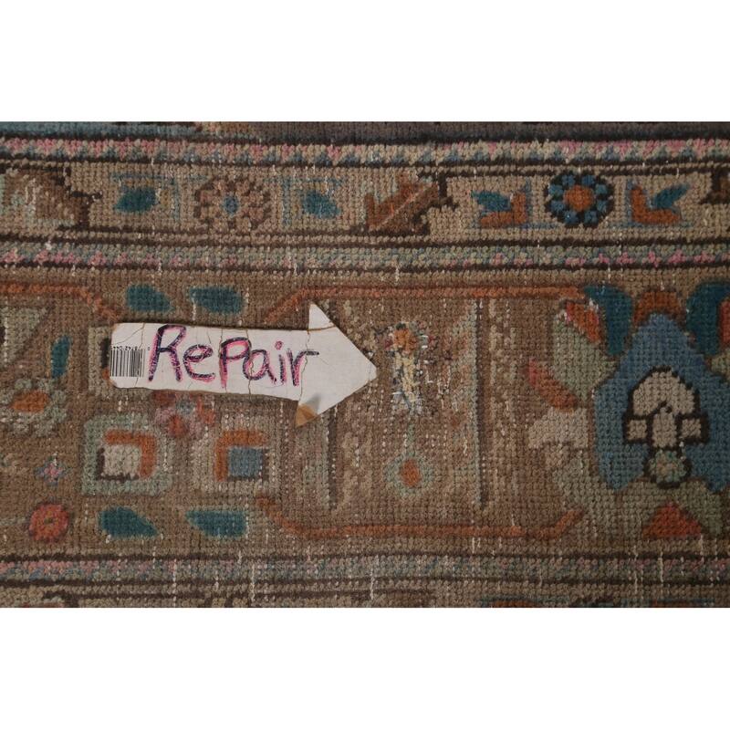 Gray Over-Dyed Tabriz Persian Vintage Rug Hand-Knotted Wool Carpet - 6'7"x 9'6"