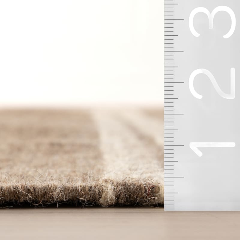Nate Berkus York Striped Wool Cozy Area Rug