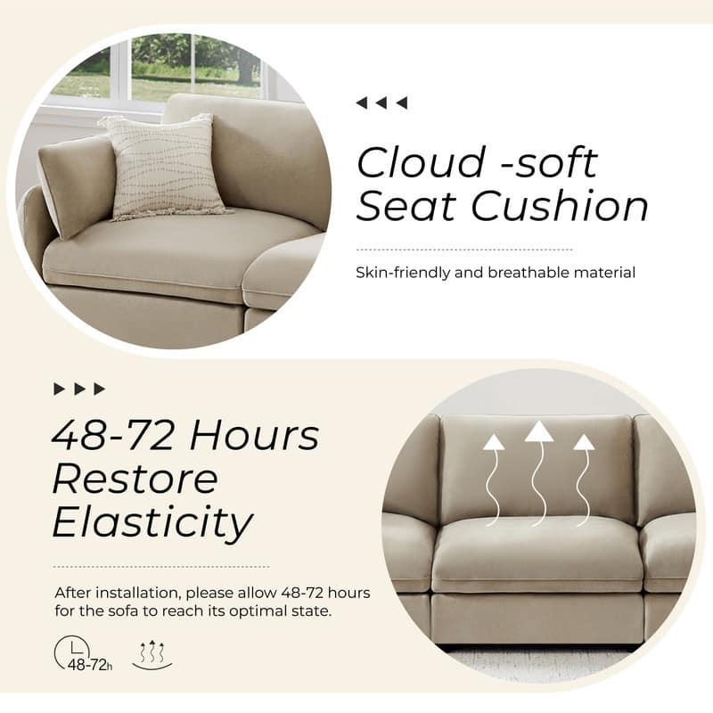 Spruce & Spring Oversized Cloud Modular Sectional Couches for Living Room