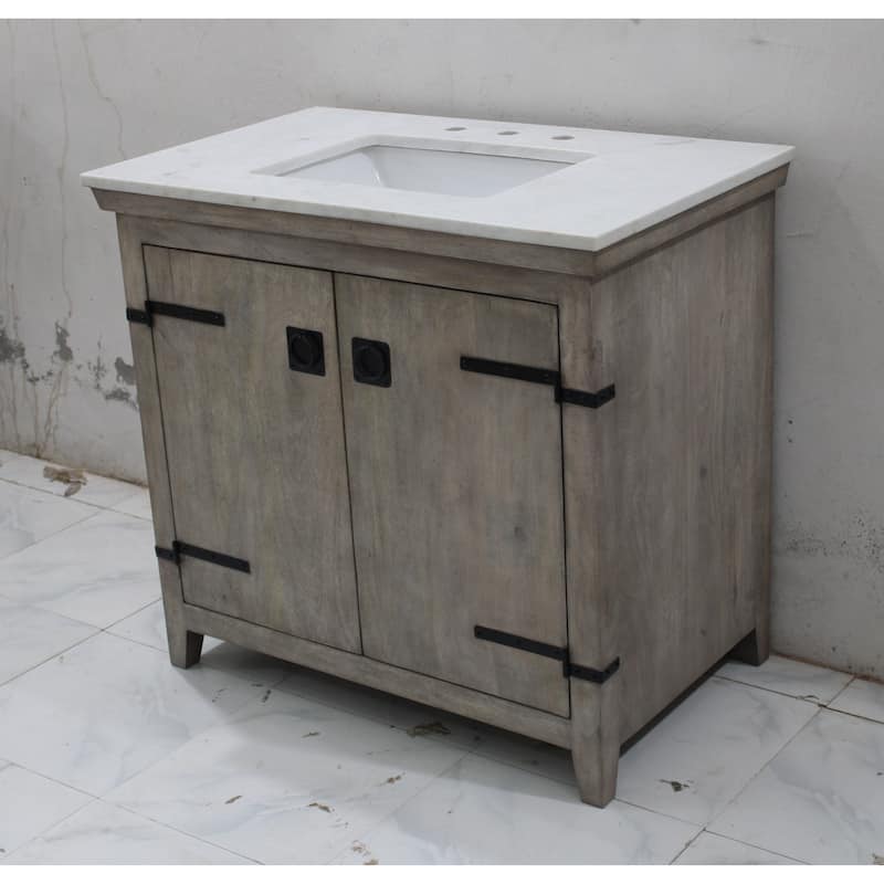 36" White Pigment Barn door Vanity