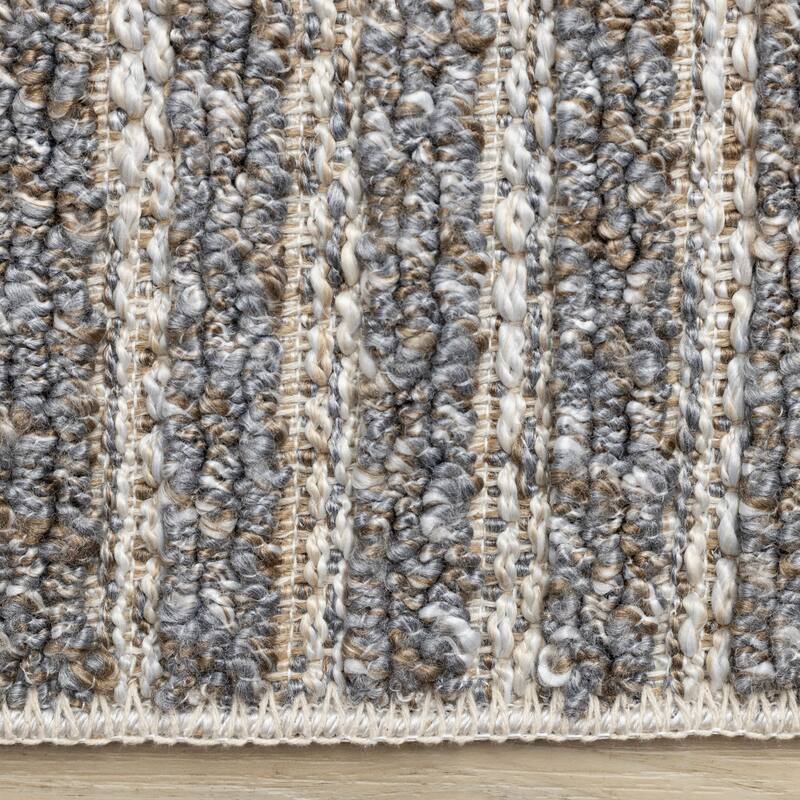 Alta Collection - Cream Beige Grey Textured Area Rug
