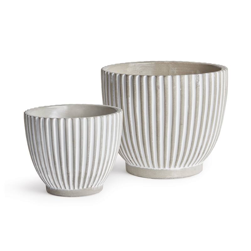Adara Pots Set of 2 - Grey & White