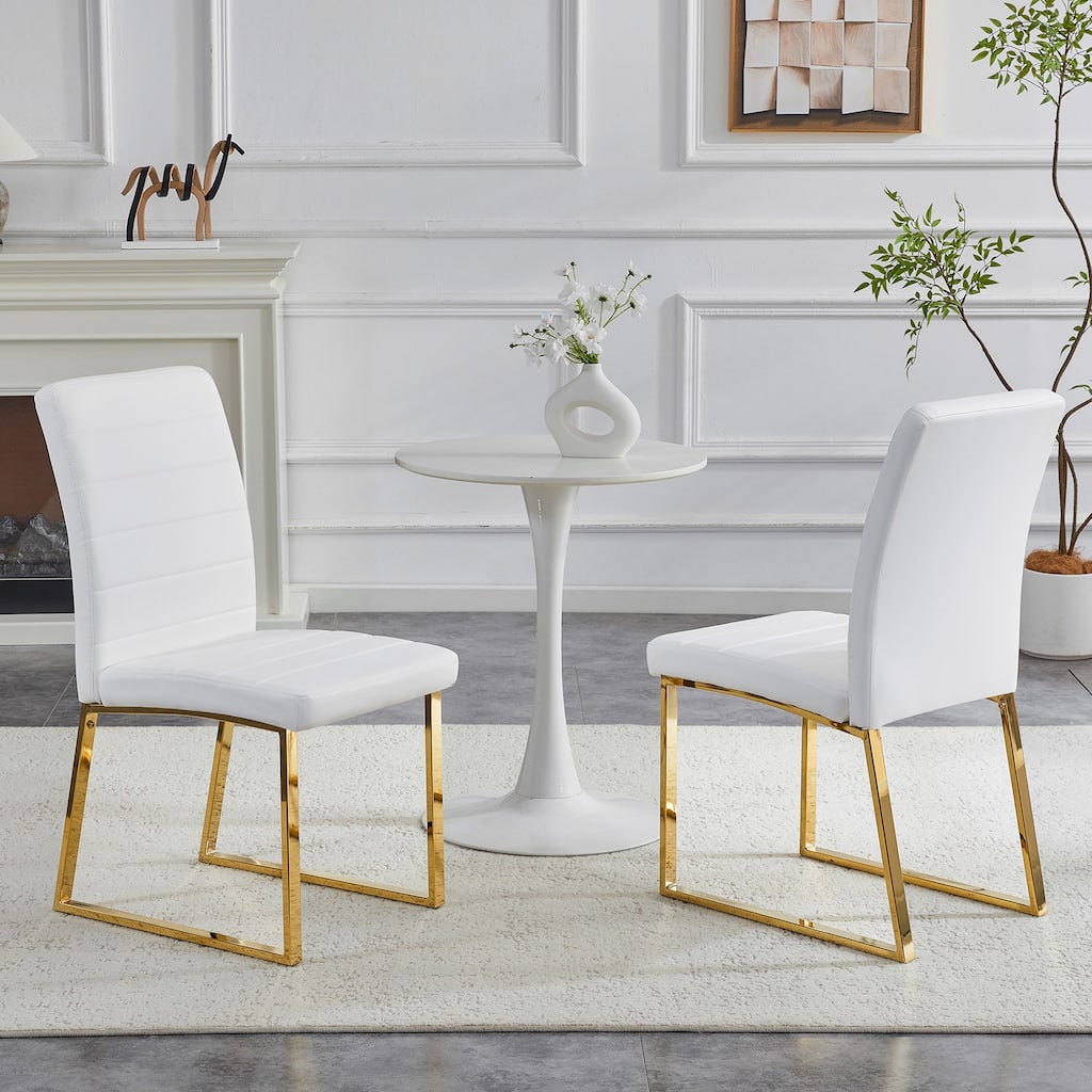 Dining Chair Kitchen Chair Side Chair Set of 2 Leather Chair Office Chair Coffee Chair with Metal Legs