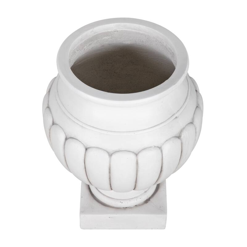 Christopher Knight Home - 23.03"H Classical Scalloped Lightweight Concrete Pedestal Urn Planter for Garden & Front Porch