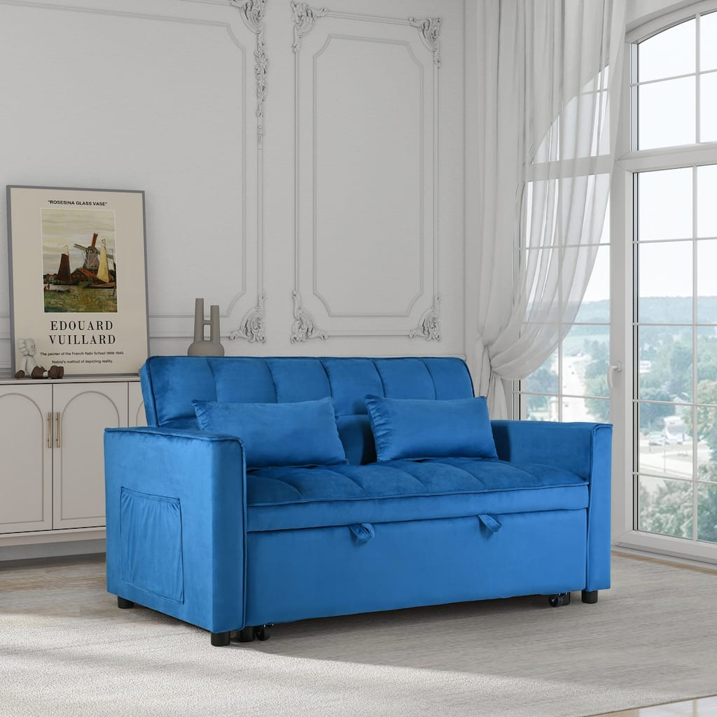 Three in one pull-out sofa with backrest and pillow, sofa bed chair
