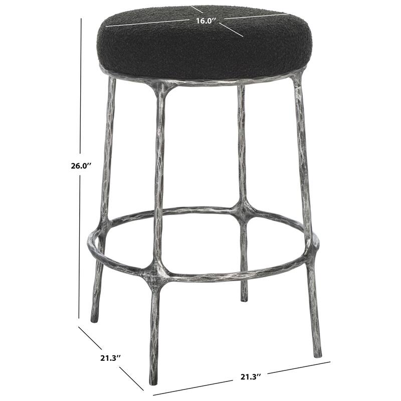 SAFAVIEH Couture Christella 26-inch Counter Stool (Fully Assembled) - 21.3 In. W x 21.3 In. D x 26 In. H - 21Wx21Dx26H
