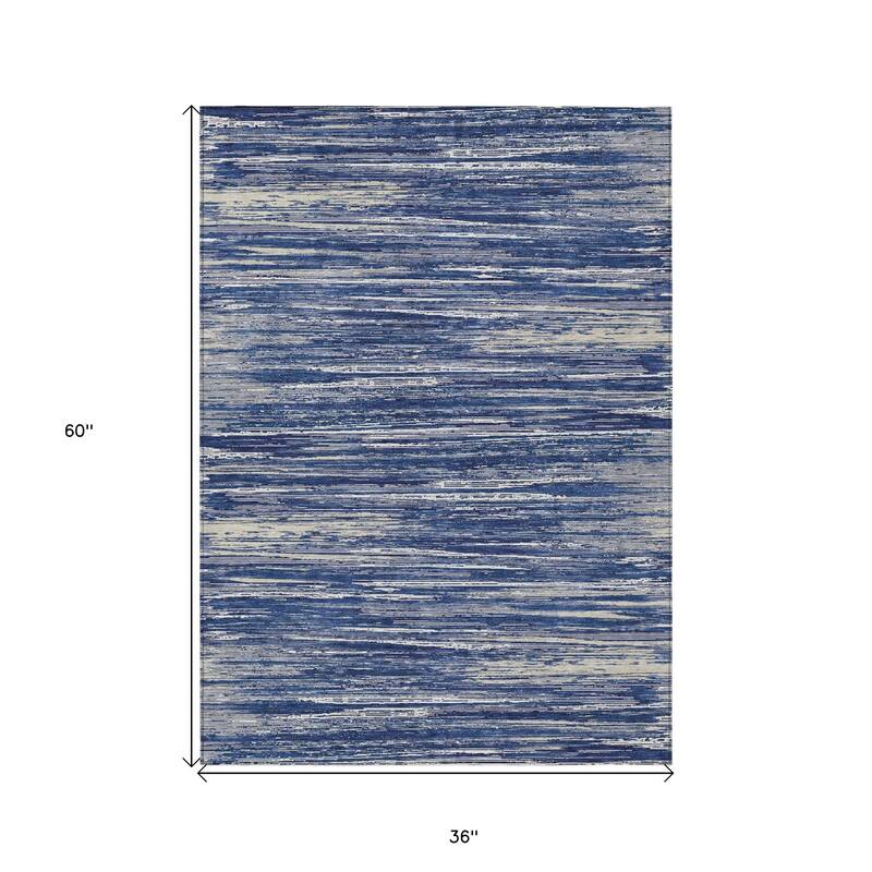 HomeRoots Striped Transitional Rectangle Outdoor Rug