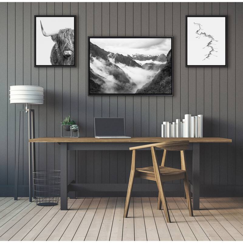 Kate and Laurel Sylvie Cow, Mountains, and Inca Trail Framed Canvas