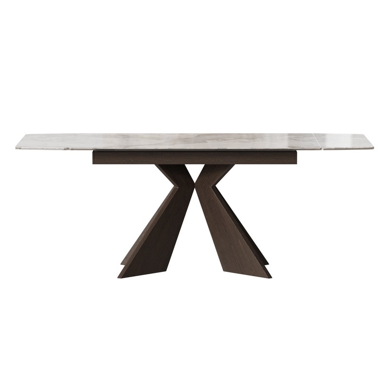 Spruce & Spring Modern 55'' to 78'' Extendable Ceramic Stone Dining Table