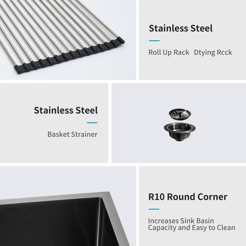 Farmhouse 16 Gauge Single Bowl Stainless Steel Kitchen Sink