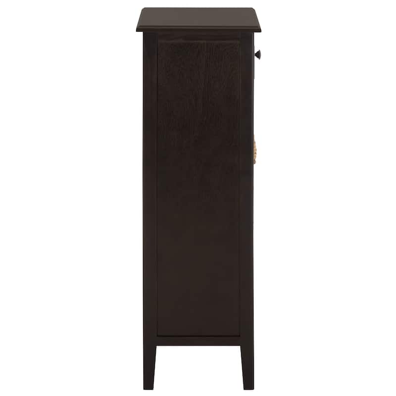 SAFAVIEH Hermine Distressed Black 4-Drawer Storage Side Table - 15" x 11.8" x 35.8" - 15"W x 12"D x 36"H