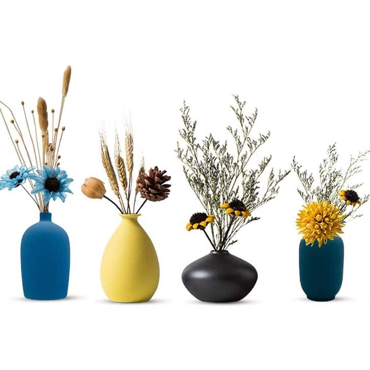 Small Ceramic Flower Vases Set of 4