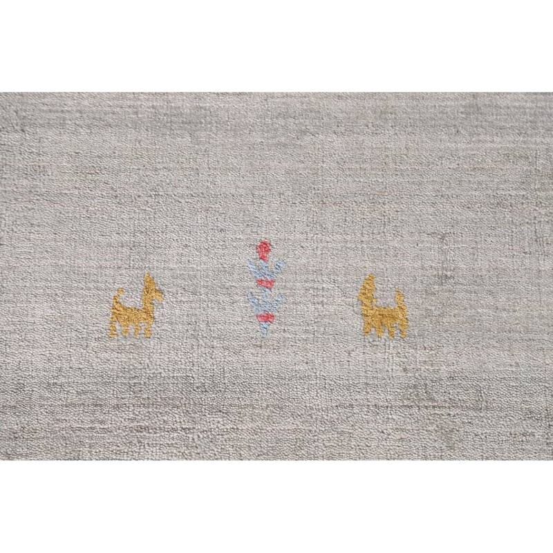 Gabbeh Area Rug Handmade Tribal / Striped Wool Carpet - 7'11"x 9'9"