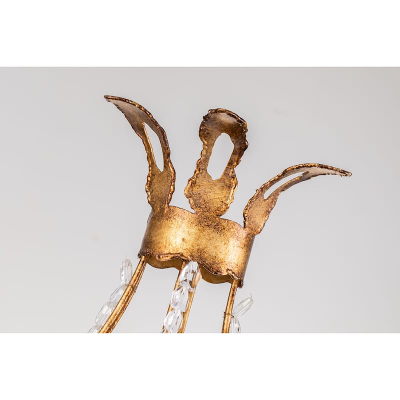 2 Light Wall Sconce Shabby chic Gold