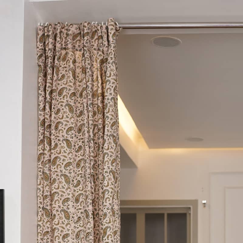 Fabdivine Block Print Curtain or Drape Decorative Home Accent Bed or Living Room