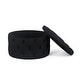 preview thumbnail 28 of 32, Adeco Round Velvet Storage Ottoman, Button Tufted Footrest Footstool