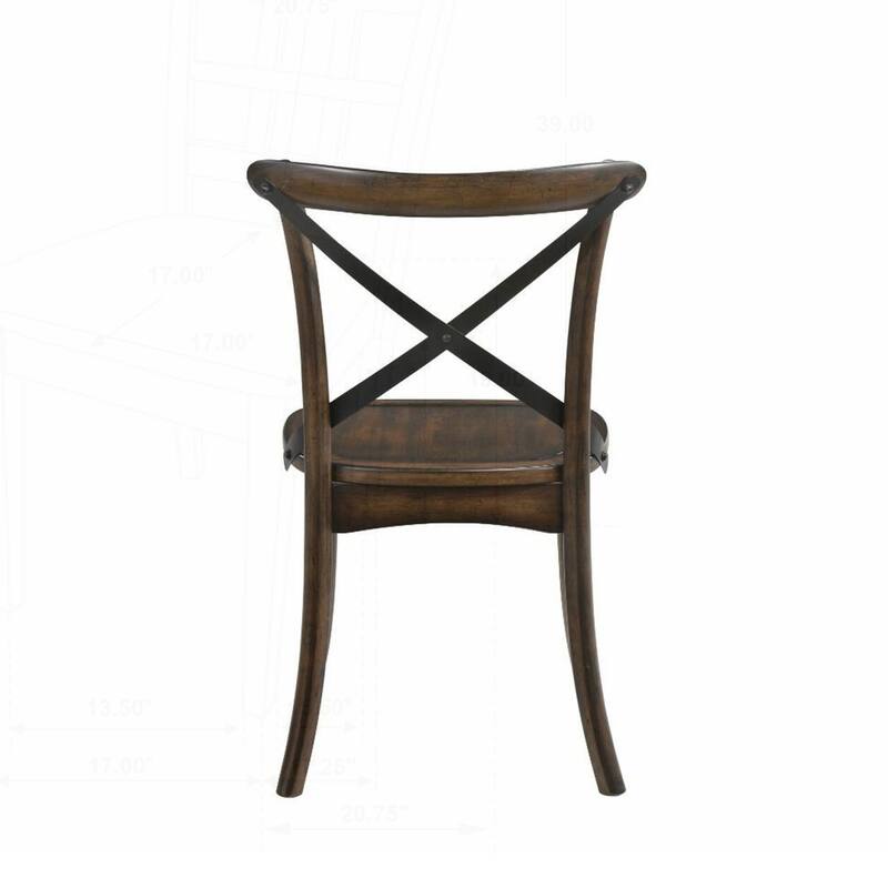 Charming Set of 2 Metal-Backed Side Chairs with Intricate Design for Dining