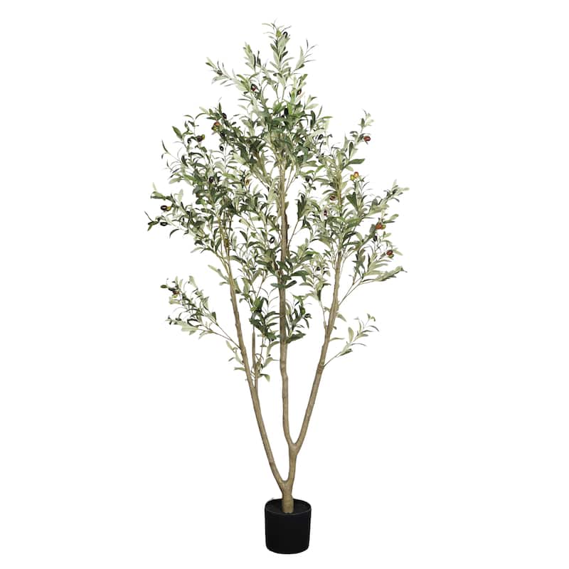 6" Artificial Olive Tree in Plastic Black Pot, 1pc/set