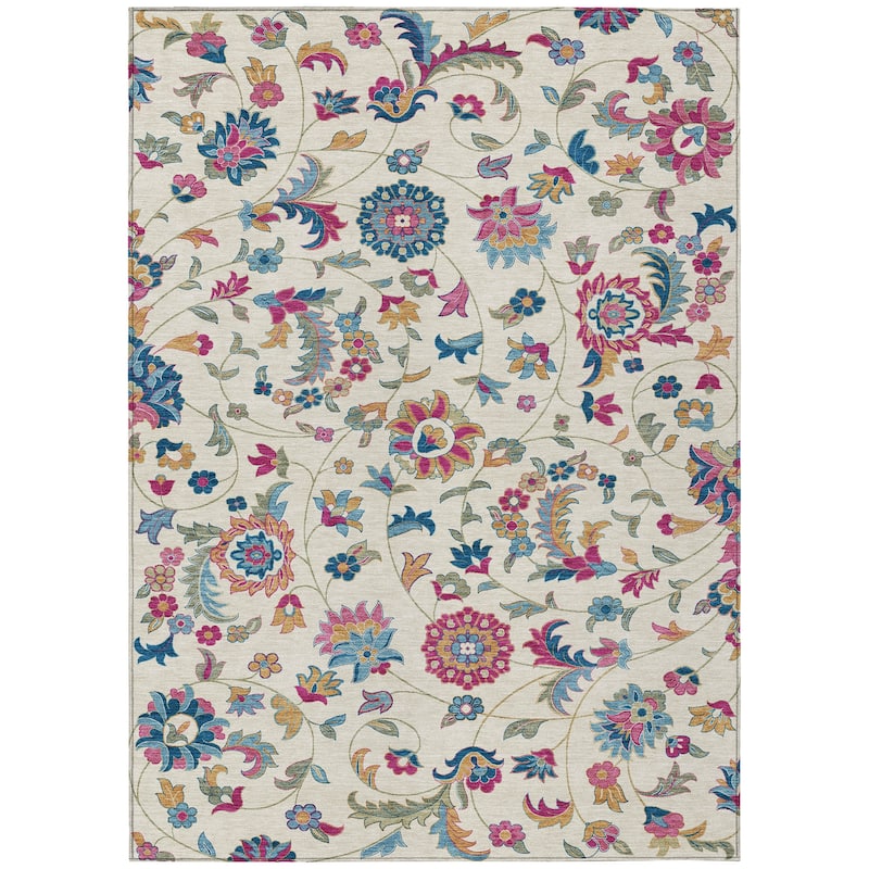 Machine Washable Indoor/ Outdoor Traditional Chantille Rug