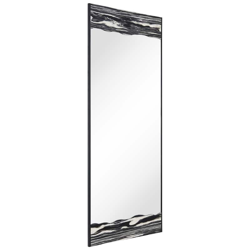 Modern Veil Rectangular Wall Mirror on an Exotica Stained Veneer Frame - 57"x 24"x0.8"