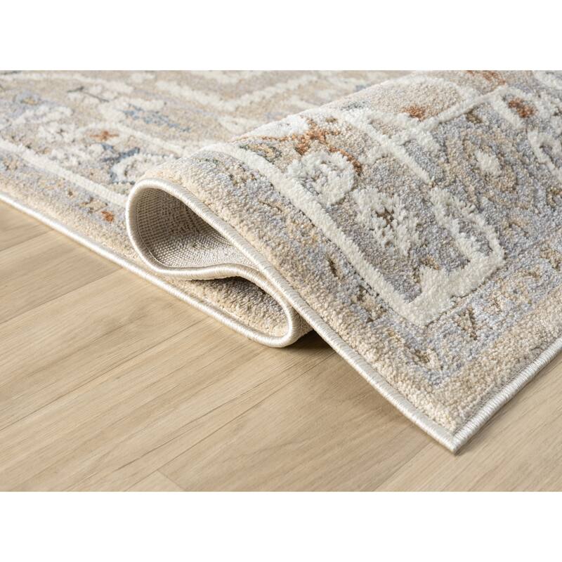 Babylon Abstract Gray and Beige Area Rug