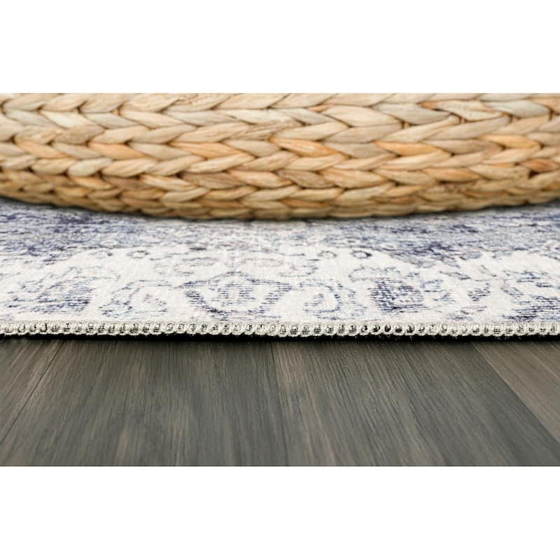 Vintage Medallion Machine Washable Non Slip Area Rugs for Living Room Bedroom Kitchen