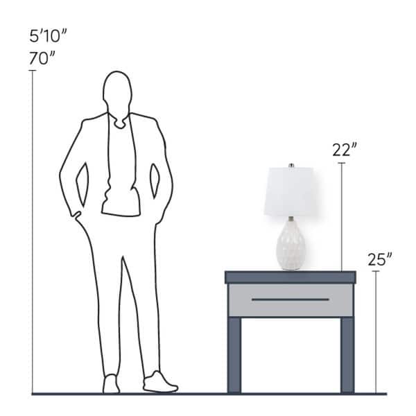 Livabliss Jalen Modern White Ceramic Table Lamp - 22"H x 11"W x 11"D