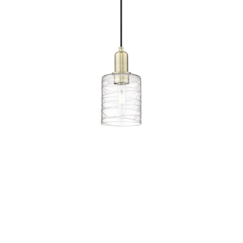 Innovations Lighting 716-1P-10-5 Cobbleskill Pendant Cobbleskill 5" - Antique Brass / Deco Swirl