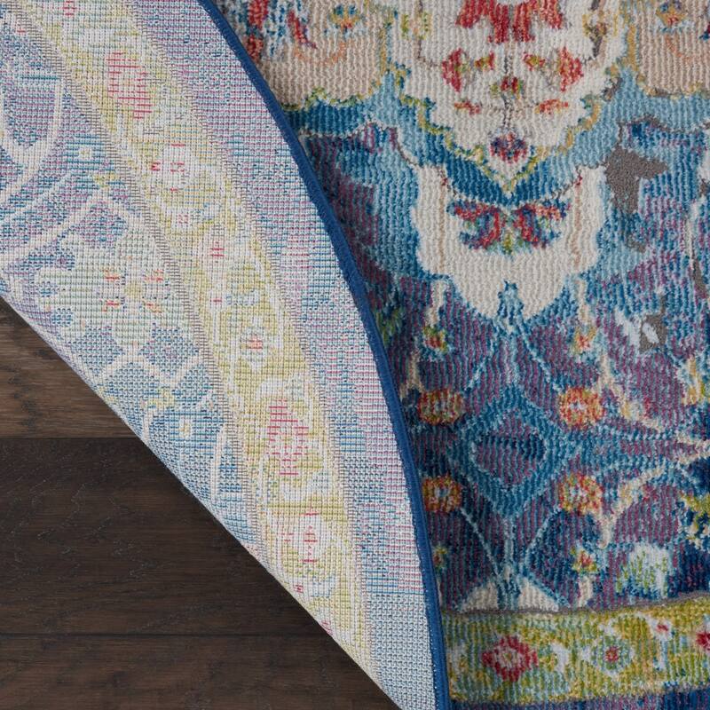 Power Loomed Distressed Geometric Traditional Non Skid Stain Resistant Area Rug - 48' X '48' X '0.5