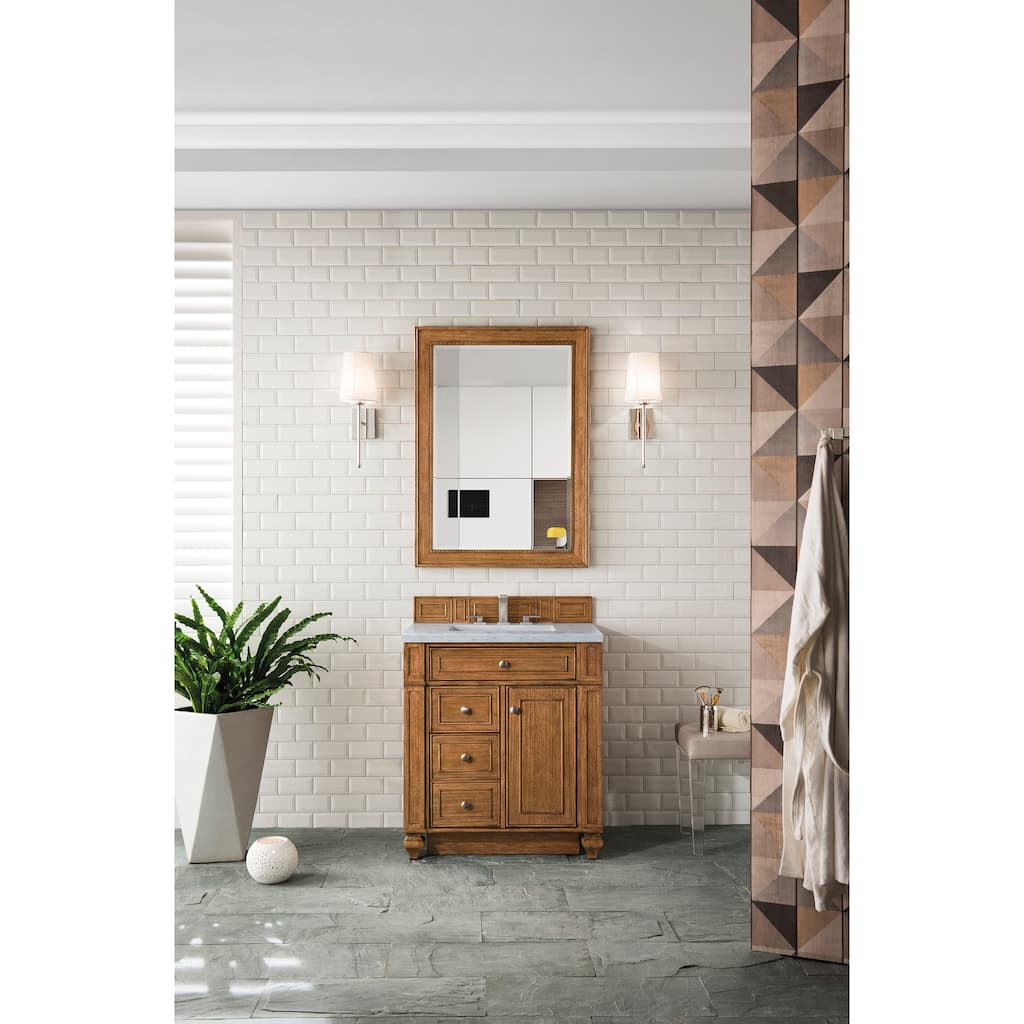 James Martin Vanities Bristol 29" Rectangular Mirror, Saddle Brown
