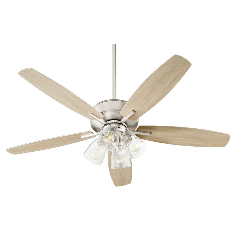 Quorum International Breeze 52" 5 Blade LED Ceiling Fan with Tapered - Satin Nickel
