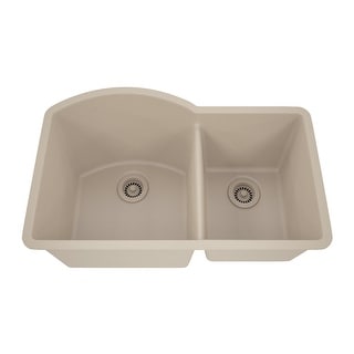 32 Inch Lexicon Platinum Quartz Composite Drop-in Undermount Galaxy Beige Kitchen Sink LP-7030-B-SO - 20.5" W x 32" L x 10.25" H