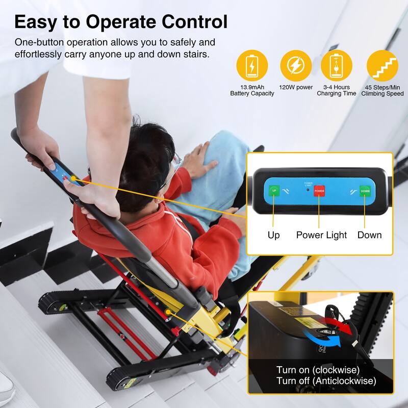 Motorized Stair Climbing Wheel Chair Stairlift Mobility Elevator for Adults Electric Stair Climbing Hand Trucks 440lb Capacity