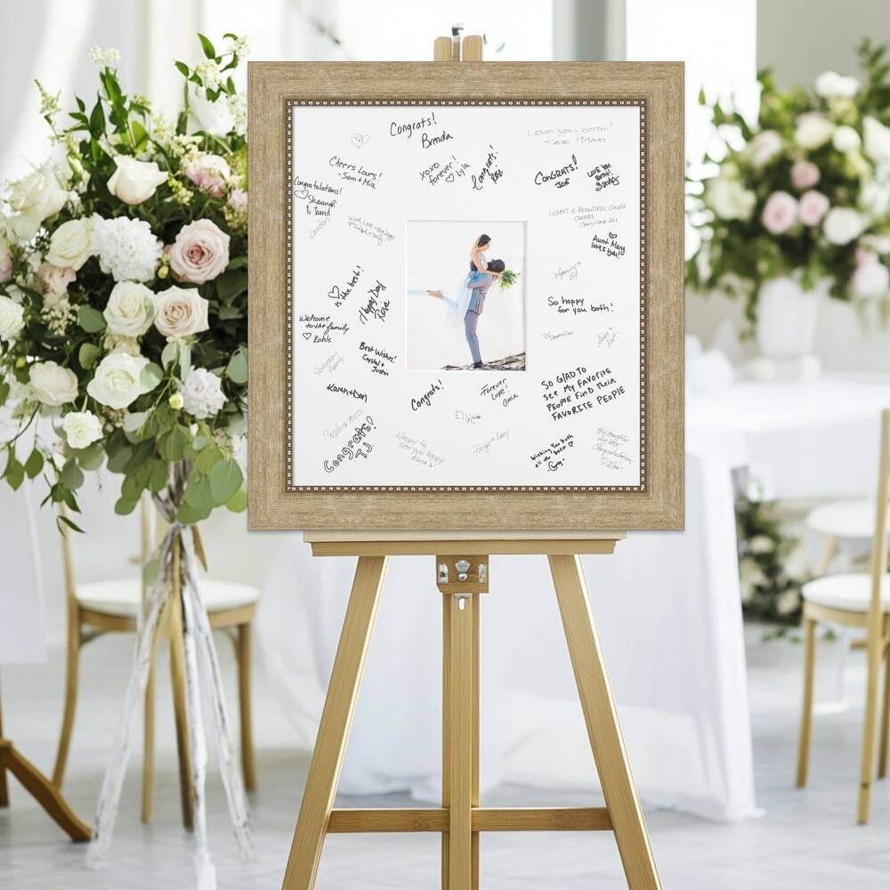 Astor Signature Mat Picture Frame - Autograph Photo Frame Guest Book Alternative for Weddings, Graduations, or Retirement